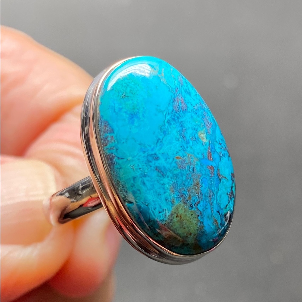 SHATTUCKITE  Ring Size 7.5 in Solid Sterling Silver 925